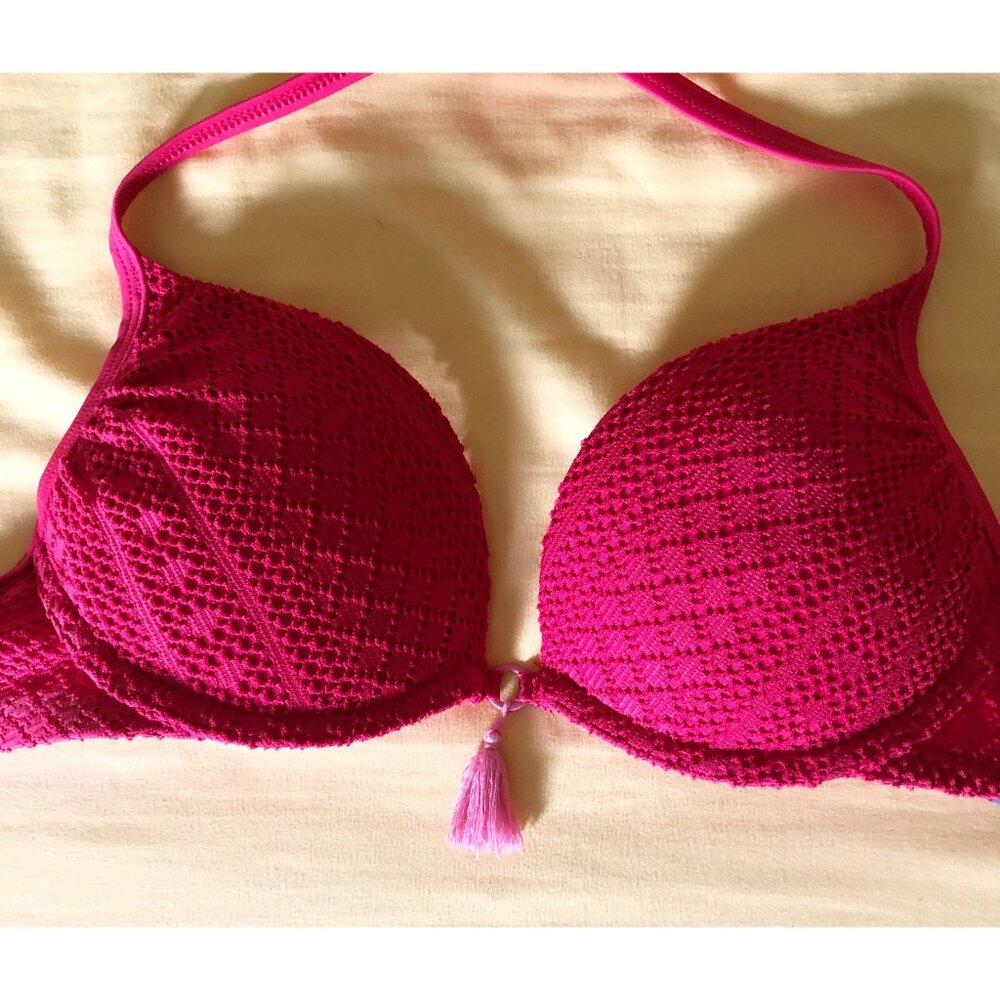 Aerie Harley Hot Pink Bikini Top size 34A